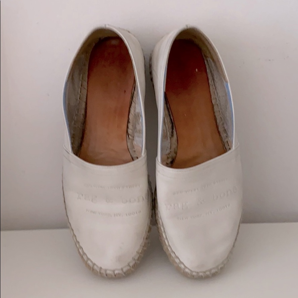 Rag and Bone Espadrilles, White Leather, 6.5